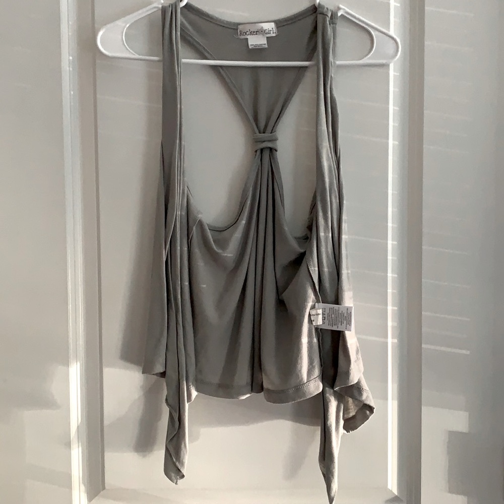 Sleeveless Cardigan In Light Grey | Size: S